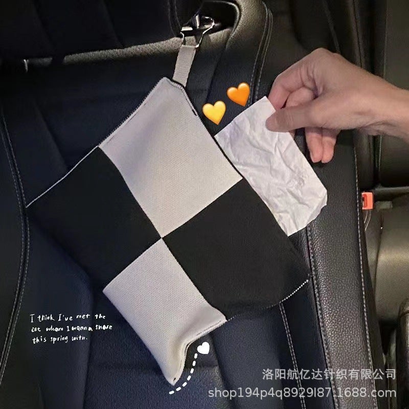 Flying Woven Bag Knitted Tissue Box Living Room Dining Room Paper Car Wall-Mounted Tissue Bag Car Interior Decoration - Image 1