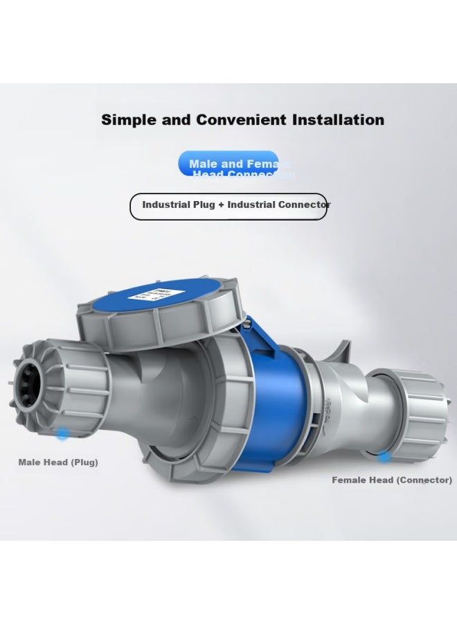 Sdws Industrial Connector 32a Three-phase 3-core Ip67 Waterproof Pdu Power Line Aviation Socket Plug Coupler Female Head Spl332 - Image 2
