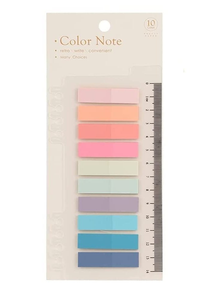 Droposale 200 Pcs Sticky Tabs Index Tabs Book Tabs Transparent Sticky Notes Writable and Multifunctional Tabs with Ruler Reminder Tabs for Page Markers or Book Reading Notes Sorting Files (Multicolour) - Image 1