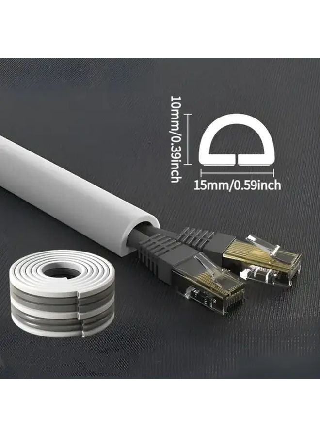 غطاء كابل PVC مطاطي شبه منحرف أبيض 78-74 بوصة قناة أسلاك متينة لإدارة الأسلاك - Image 4