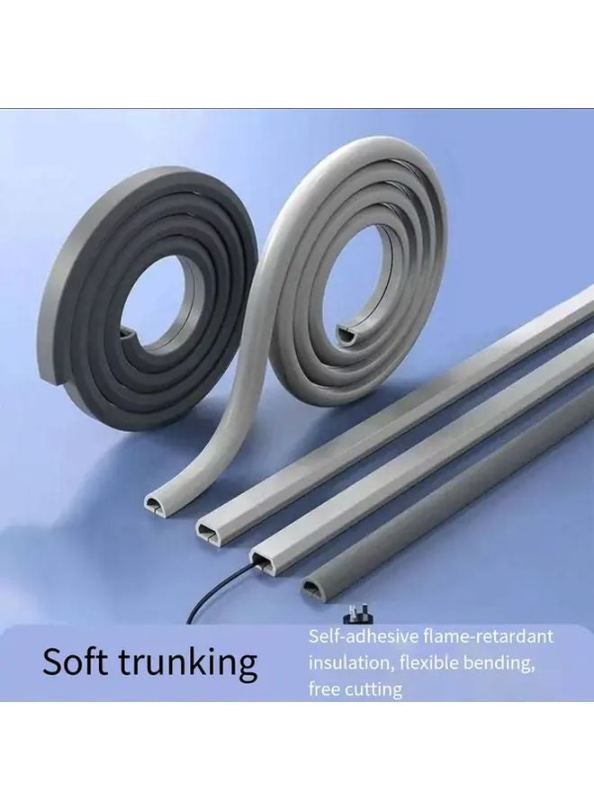 غطاء كابل PVC مطاطي شبه منحرف أبيض 78-74 بوصة قناة أسلاك متينة لإدارة الأسلاك - Image 2