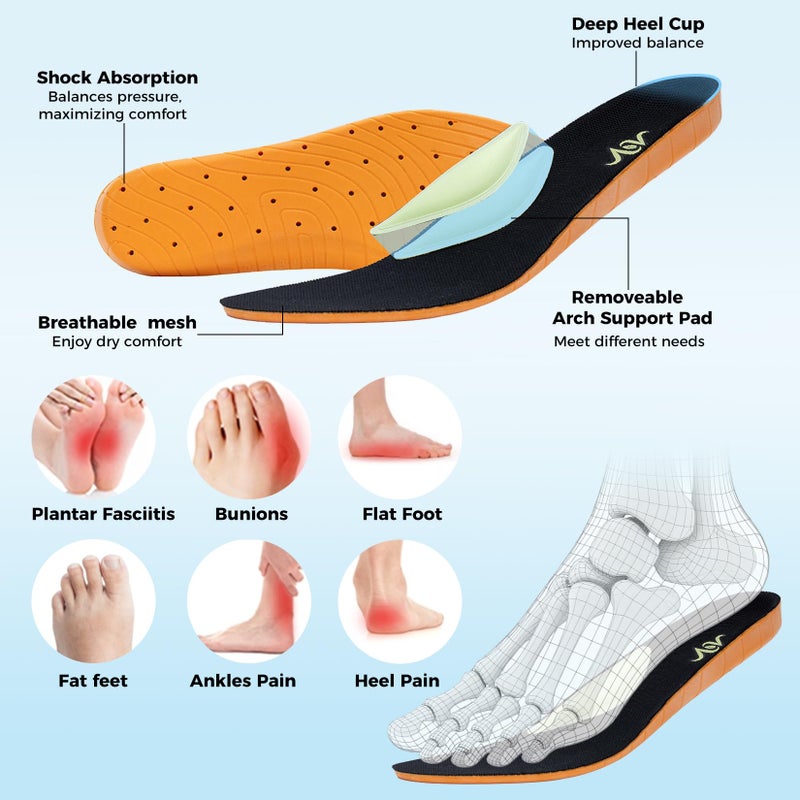 IIV Men's Orthotic Walking Shoes with Arch Support for Plantar Fasciitis & Flat Feet | Shock Absorbing Work Sneakers for Knee, Heel, Ankle Pain Relief & Daily Comfort Black - Image 4