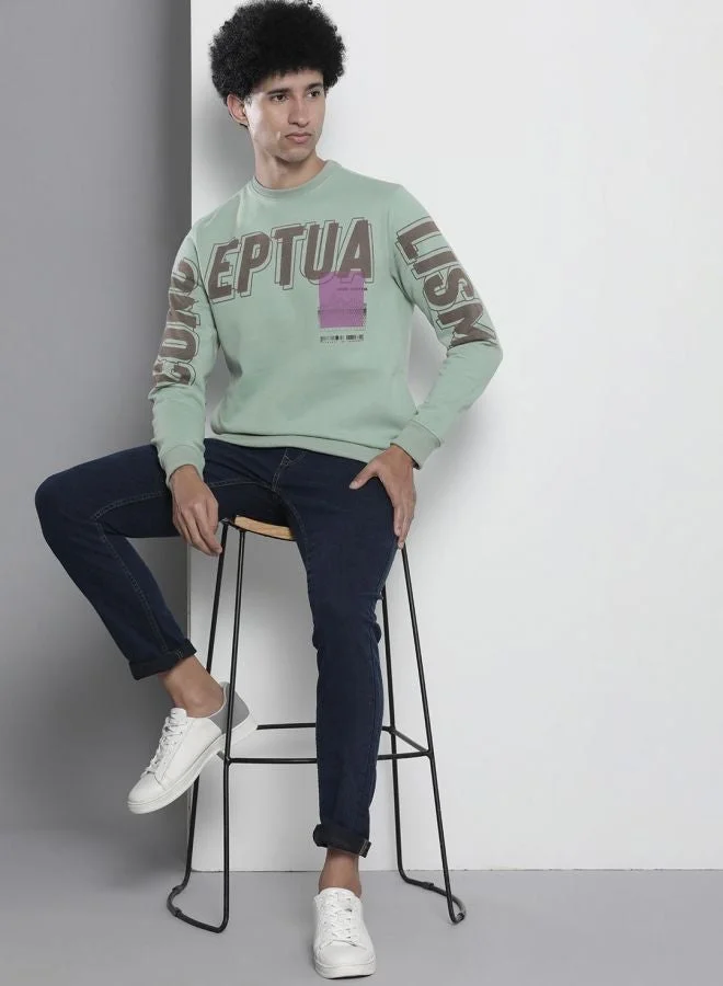 The Indian Garage Co  The Indian Garage Co Men Regular Fit Printed Crew Neck Full Sleeves Sweatshirt  | Best Price UAE
