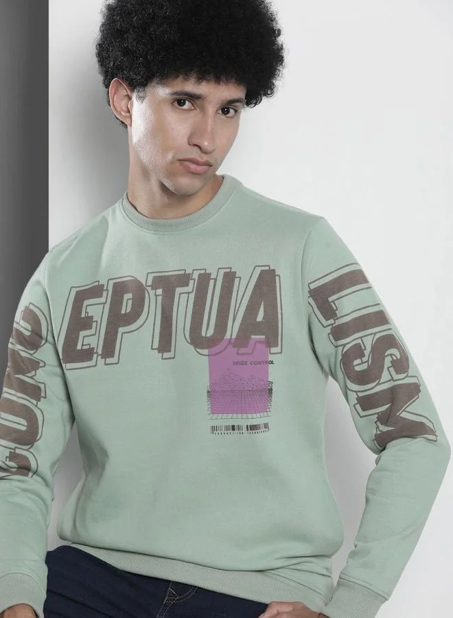 The Indian Garage Co  The Indian Garage Co Men Regular Fit Printed Crew Neck Full Sleeves Sweatshirt  | Best Price UAE