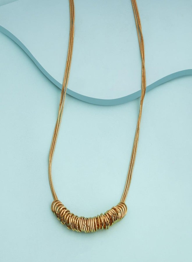 KUSHAL'S Fashion Jewellery Gold Polished Copper Trendy Necklace, Best for Casual Wear & Special Occasion - 454673 - Image 2