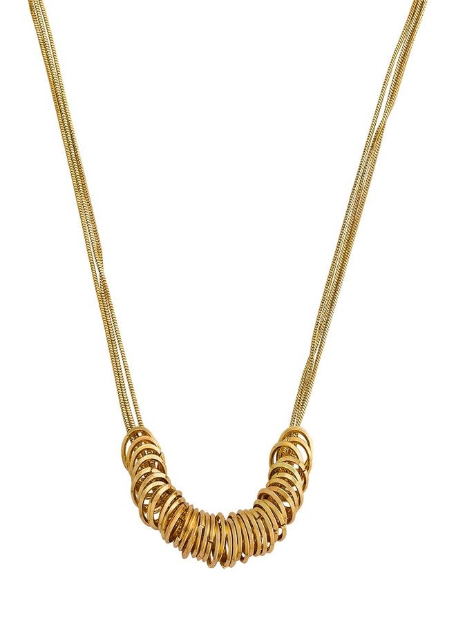 KUSHAL'S Fashion Jewellery Gold Polished Copper Trendy Necklace, Best for Casual Wear & Special Occasion - 454673 - Image 1