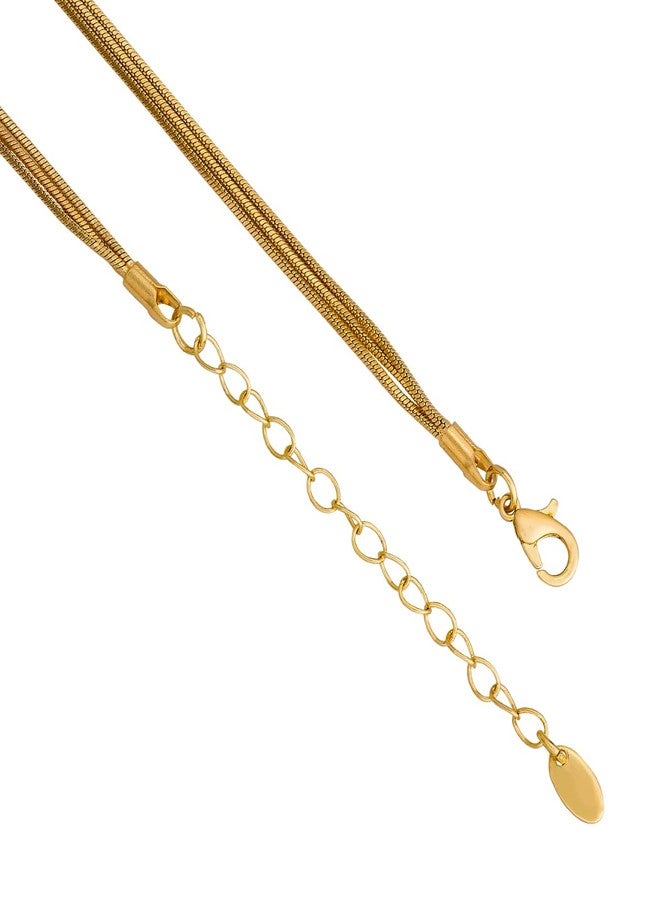 KUSHAL'S Fashion Jewellery Gold Polished Copper Trendy Necklace, Best for Casual Wear & Special Occasion - 454673 - Image 4