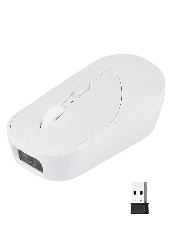 THARO New Wireless Mouse Barcode Scanner, 2-in-1 Design 2D Handheld Barcode Scanner with Wireless Mouse Functions for POS System,Store,Supermarket, Warehouse.(White) - Image 1