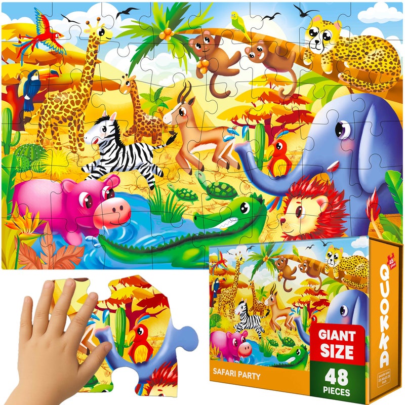 QUOKKA Giant Floor Puzzles for Kids Ages 35 2x3 Feet 48 Piece Large Puzzles for Kids Ages 48 Educational Toys for Boys and Girls Africa Toy Gift Activities - Image 2