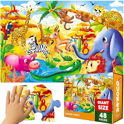 QUOKKA Giant Floor Puzzles for Kids Ages 35 2x3 Feet 48 Piece Large Puzzles for Kids Ages 48 Educational Toys for Boys and Girls Africa Toy Gift Activities - Image 1