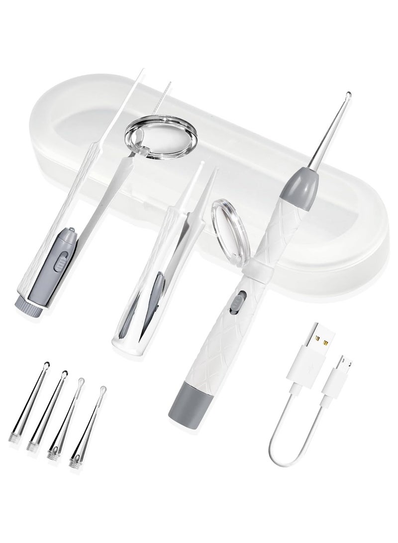 SYOSI Ear Wax Removal Kit Ear Cleaning Tool Set with LED Light Earwax Spoon Digger Tweezers to Remove The Ear and Nose Dirt for Babies Ear Wax Cleaner with Modifying Design - Image 1