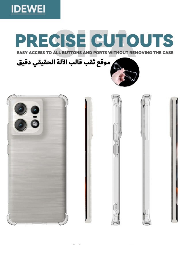 IDEWEI Motorola Edge 50 Pro Case, Protective Case Cover with Four Corner Anti-Fall Airbags, Slim Flexible TPU Rubber Soft Silicone Back Cover for Moto Edge 50 Pro 5G, Clear  - Image 4