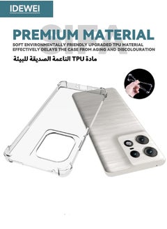IDEWEI Motorola Edge 50 Pro Case, Protective Case Cover with Four Corner Anti-Fall Airbags, Slim Flexible TPU Rubber Soft Silicone Back Cover for Moto Edge 50 Pro 5G, Clear  - Image 3