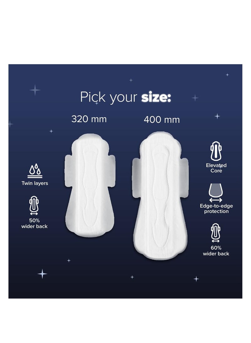 Nua Nua Ultra-Safe Night Pads 400 mm XXXL | 60% Larger Absorbent Core | 60% Wider Back with Hydrophobic Leak Guards | Breathable and Super Soft Top Sheet | Safe on Skin | Convenient and Hygienic Disposal - Image 4