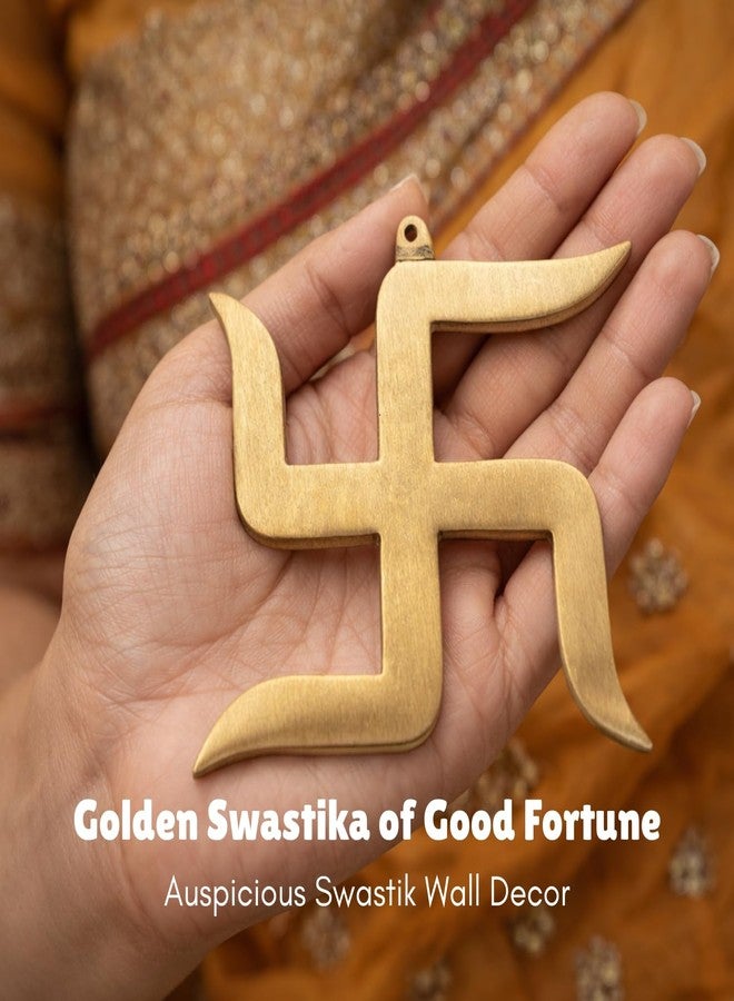 Plus Value Brass Swastik for Door Entrance Vastu Remedies for Home, Office Decor - Auspicious, Religious Symbols for Good Luck, Pooja Idols, Positivity (4 Inches) - Image 3