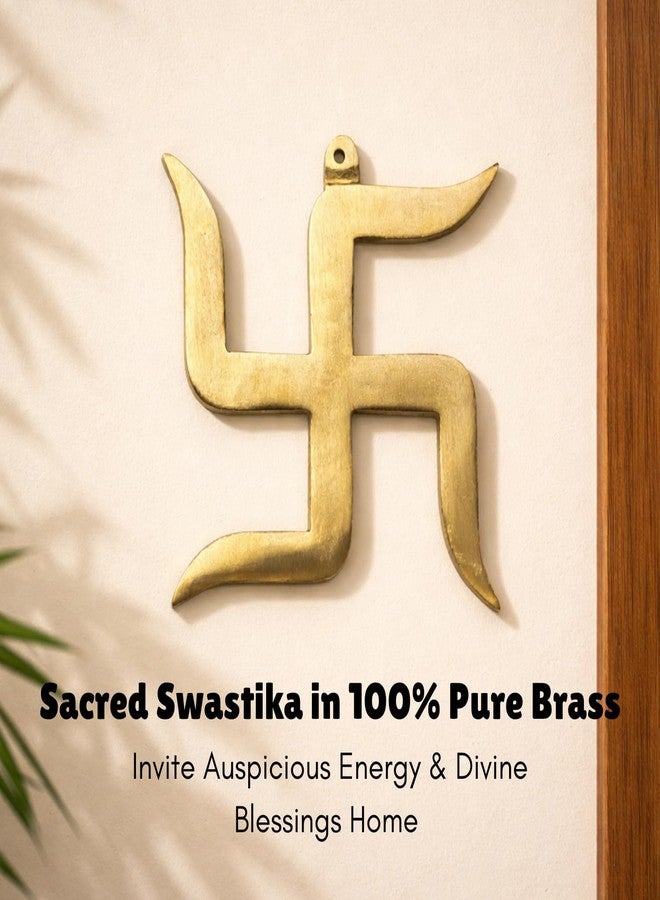 Plus Value Brass Swastik for Door Entrance Vastu Remedies for Home, Office Decor - Auspicious, Religious Symbols for Good Luck, Pooja Idols, Positivity (4 Inches) - Image 2
