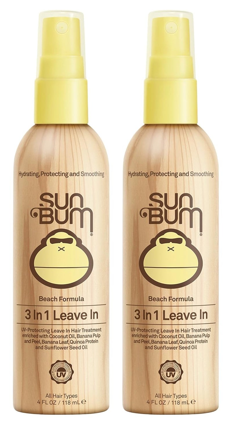 Sun Bum Sun Bum Revitalizing 3in1 Detangler Leave In Conditioner Vegan and Cruelty Free Detangling Conditioning and Protecting Hair Spray 2 Pack