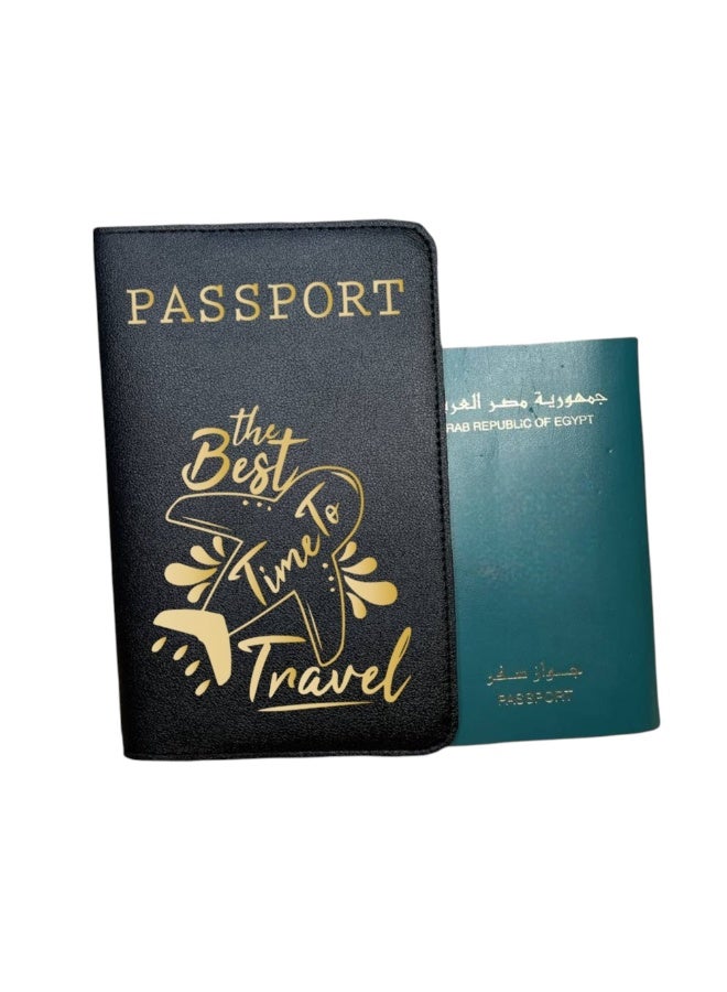 We Print, Your Gift Passport Holder with Travel Lover Design, Premium Synthetic Leather Travel Wallet Organizer for Passport Cards and Documents - Image 1