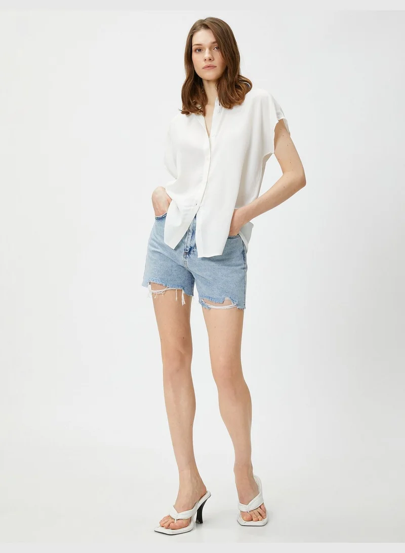 كوتون Short Sleeve Button Shirt