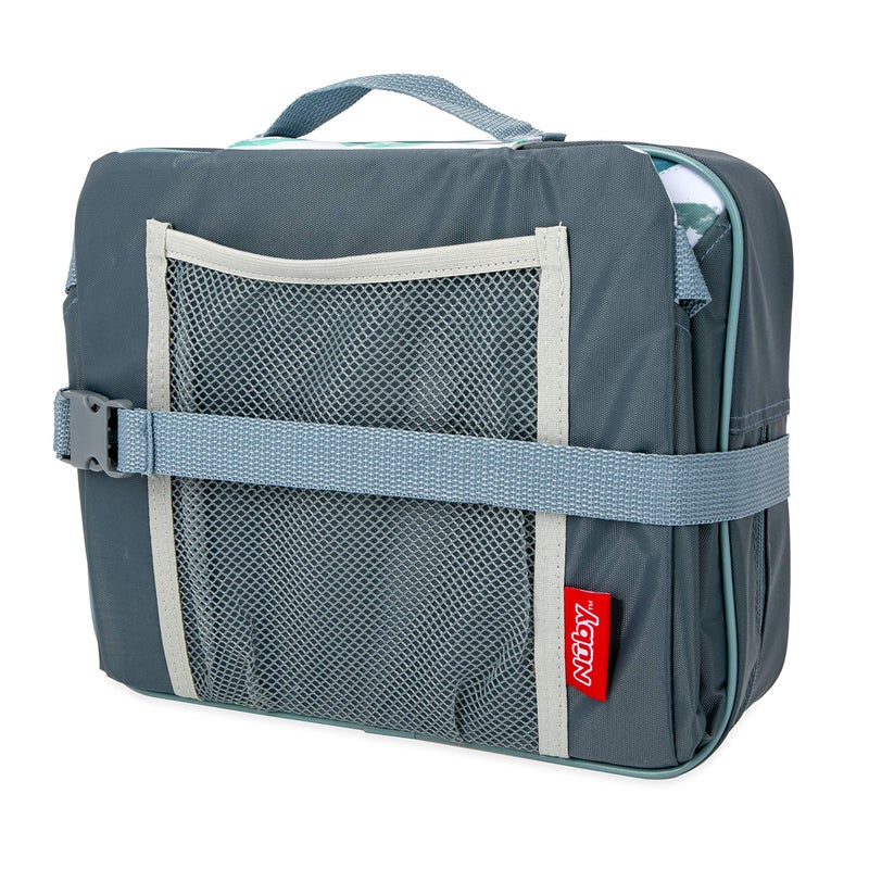 Nuby Easy Go Booster Seat - Travel Booster Seat for Babies and Toddlers - Holds Up to 35 Pounds - 9+ Months - Gray Chevron - Image 5