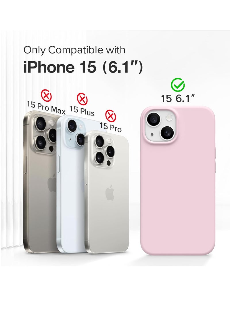 ELTRAZONE ELTRAZONE 5-in-1 iPhone 15 Case – Magnetic, MagSafe-Compatible with 2x Screen Protectors & Camera Lens Protectors, Slim Skin-Like Silicone, 6.1" Pastel Pink - Image 2