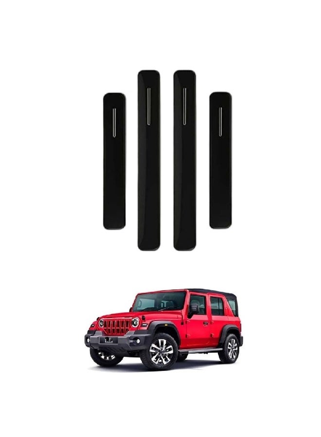 موب ملصق حماية عاكس لحافة باب السيارة (أسود) 4 قطع M2165 شريط حماية من الخدوش لباب السيارة العالمي واقي من الصدمات لاصق مضاد للتصادم مقاوم للماء عاكس أمان للسيارات الرياضية متعددة الاستخدامات والسيارات السيدان والشاحنات والشاحنات الصغيرة مجموعة حماية حافة الباب ملائمة عالميًا - Image 5