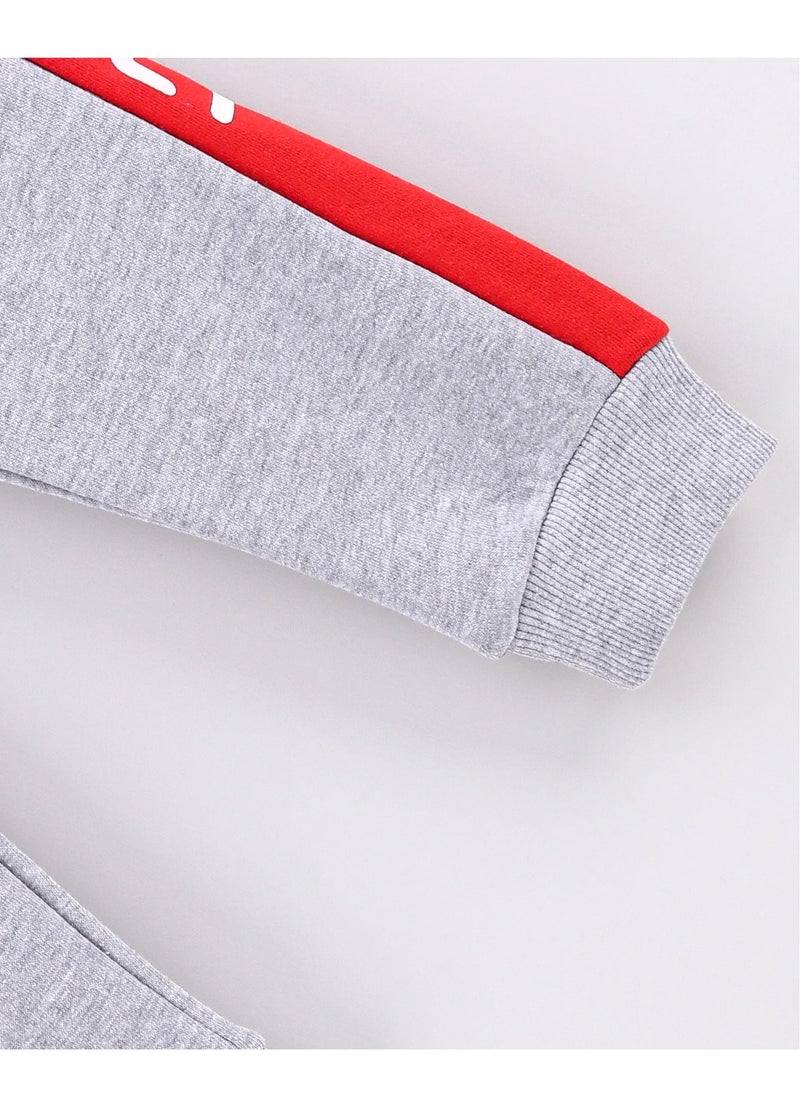 MINOTI Minoti Respect Fleece Panel Joggers - Grey Marl  - Image 4