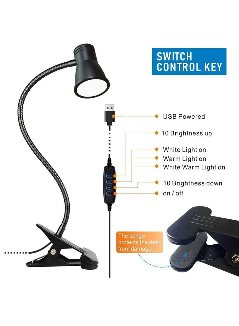 Bedroom bedside lamp, eye protection desk LED clip-on lamp, special lamp for students' writing and reading learning - Image 3
