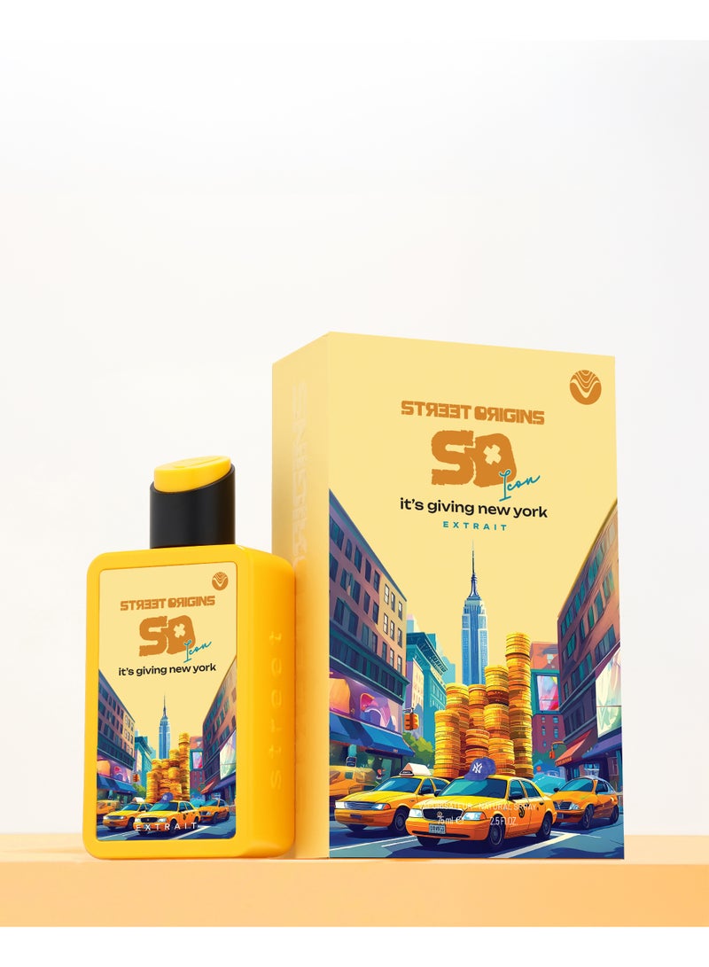 Street Origins It’s Giving New York (Venus) Icon, Long Lasting Extrait De Parfum, 75ml – Amber Vanilla - Image 1