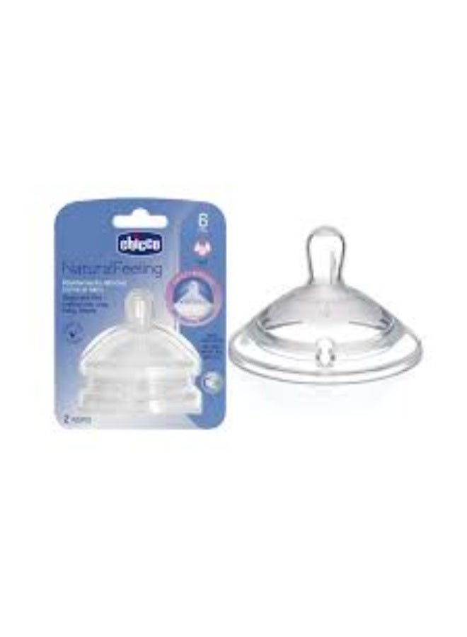 Chicco Natural Feeling 3 Silicone Teat Fast Flow 6m+ 2units - Image 2
