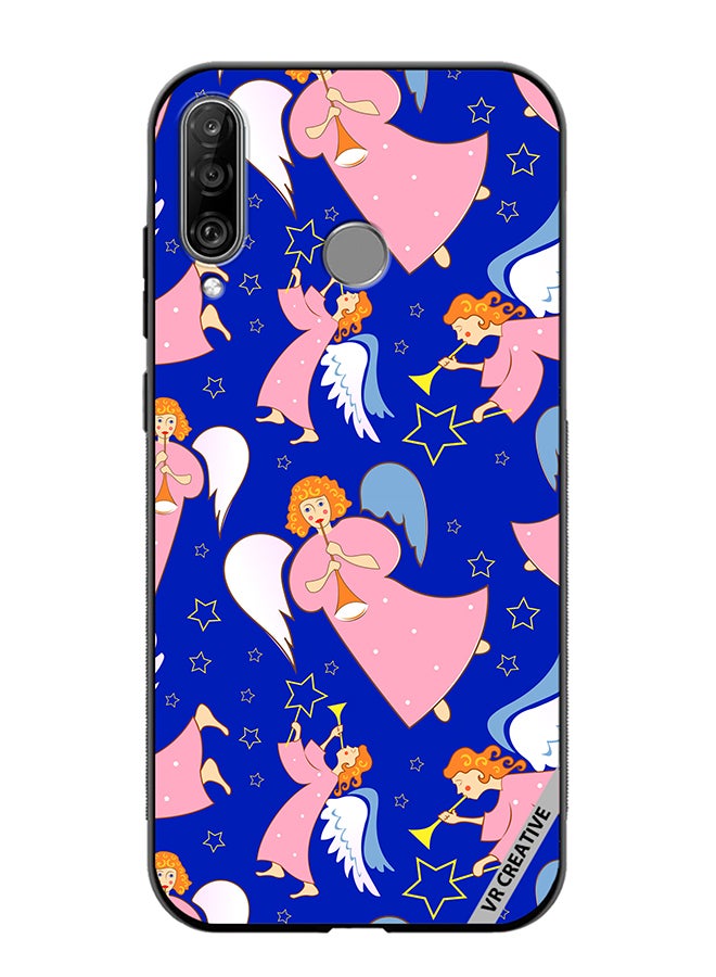 VR CREATIVE Protective Case Cover For Huawei P30 Lite Christmas Angels With Flutes Design Multicolour - Image 1