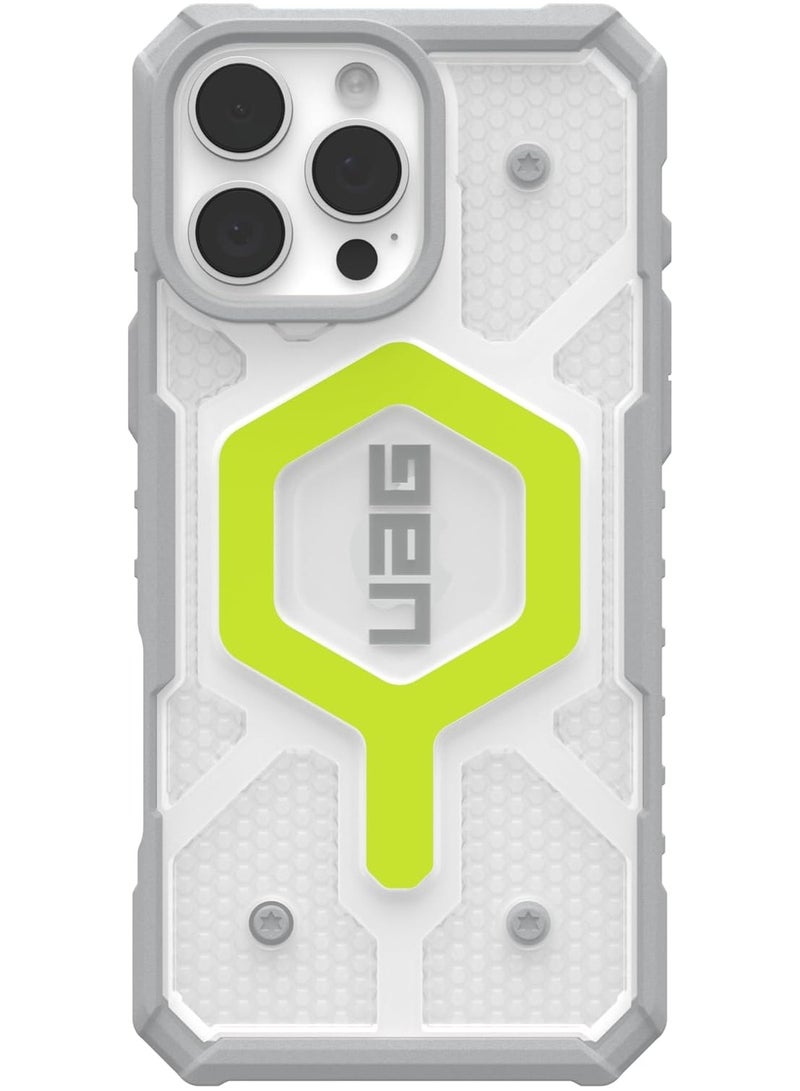 UAG Pathfinder Clear for iPhone 15 Pro Max case cover [18 Feet Drop tested] MagSafe compatible - Active Neon - Image 3