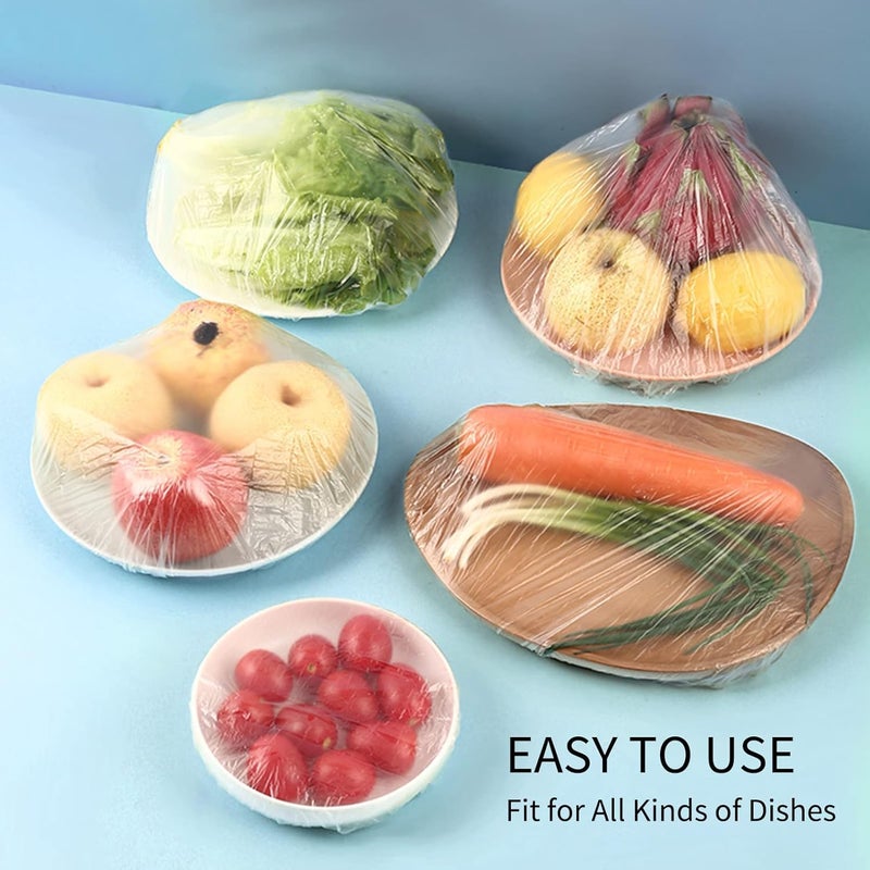 HOOPOES HOOPOES 200 pcs Fresh Keeping Bags Canning Lids Reusable Elastic Food Storage Covers Plastic Sealing Elastic Stretch Adjustable Bowl Lids Universal Kitchen Wrap Seal Bags for Cover Food 200 - Image 2