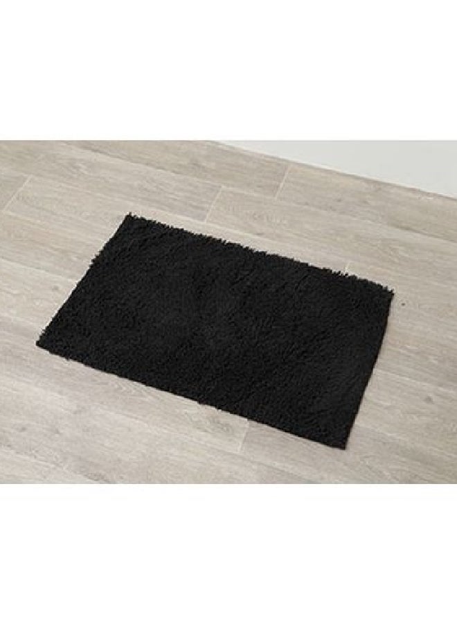 Tendance Anti-Slip Chenille Microfiber Bathroom Mat Black 50 x 80 cm 7742103 - Image 2