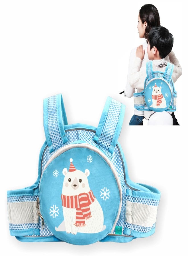 motherly Children's Motorcycle Safety Harness Safe, Stylish Riding Companion With Two Wheeler Child Safety Belt (Blue Bear),1 Count - Image 1