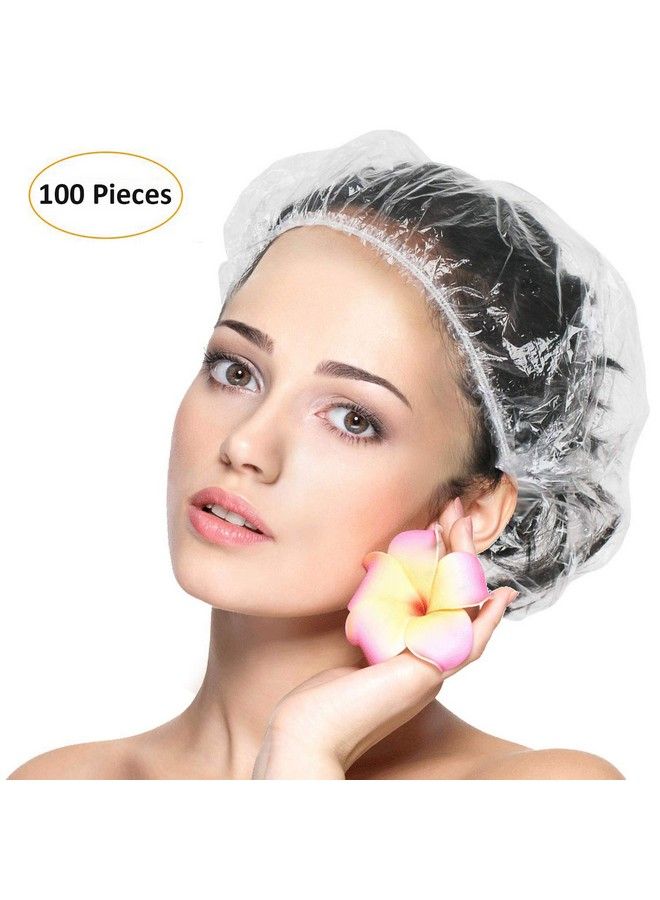 eAmaze Shower Cap (Pack Of 100) Free Size Reusable Shower Caps For Men & Women Larger Thicker Waterproof And Individually Wrapped Hair Bath Caps For Hotel And Spa Hair Salon Home Use Portable Travel  - Image 3