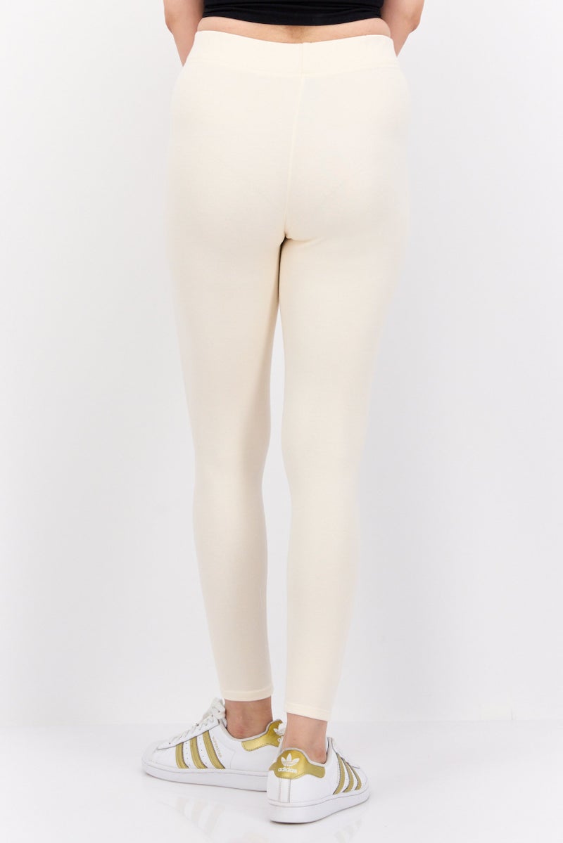 UNDIZ Women Carry Plain Leggings, Cream - Image 2
