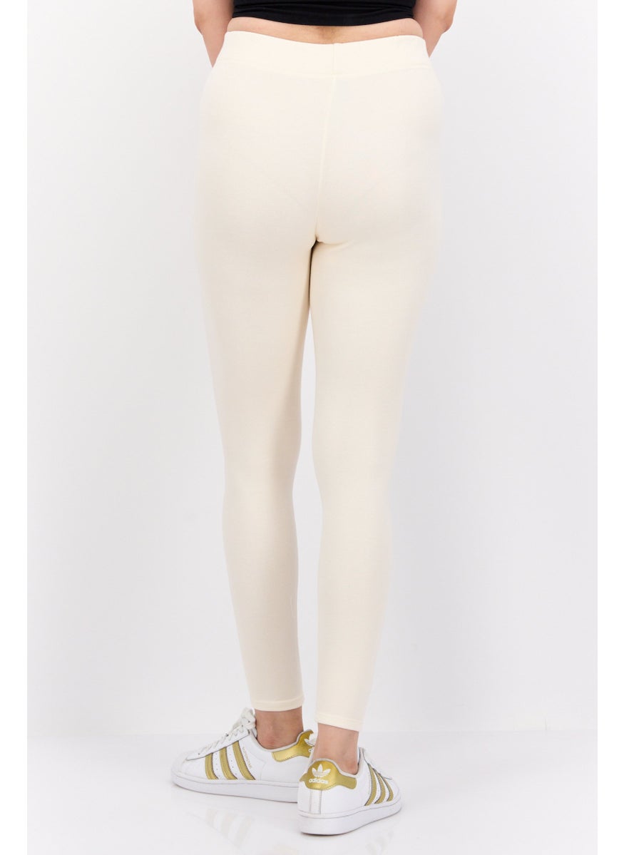UNDIZ Women Carry Plain Leggings, Cream  - Image 2