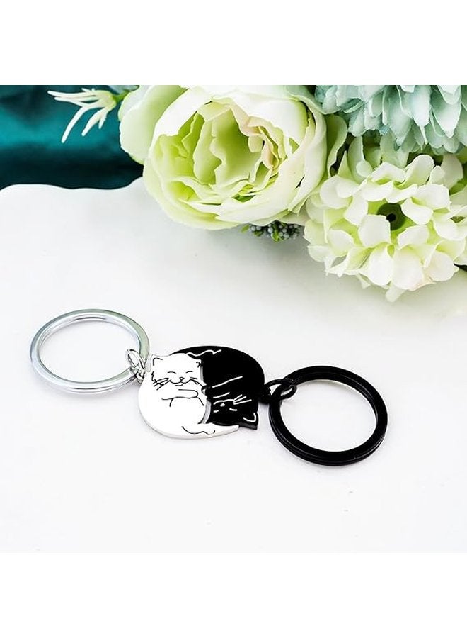 Oasisgalore Cat Keychain Valentines Day Gifts For Her Him Couples Matching Keychains  - Image 3
