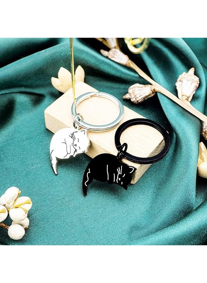 Oasisgalore Cat Keychain Valentines Day Gifts For Her Him Couples Matching Keychains  - Image 4