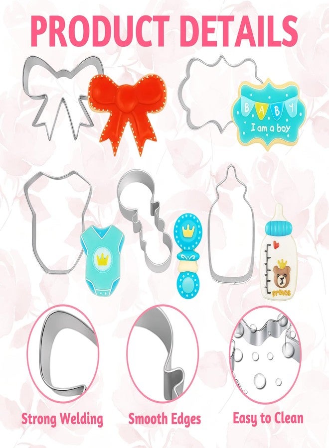 CZFSWT 8 Pieces Biscuit Tool Set, Shower Cookie Tools, Bow Cookie Tool, for Making Cookies, Suitable for Welcome Shower Party DIY and Craft Home Baking Supplies - Image 3