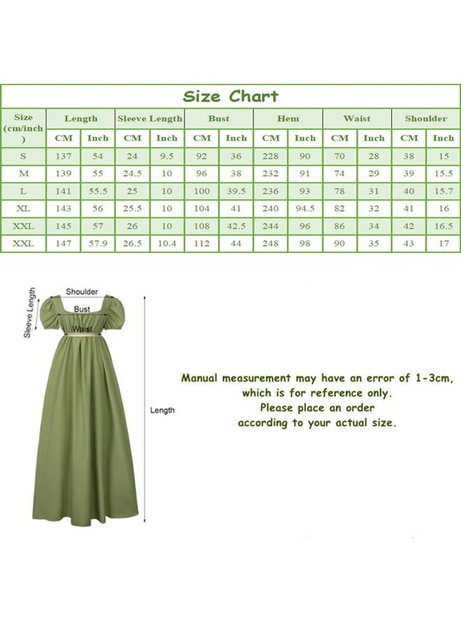 HEQU Regency Dresses for Women, Vintage Regency Dress with Satin Sash Ruffle Empire Waist Dress Gown (L, Oliver) - Image 3