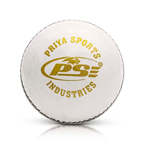 PSE Priya Sports PriyaSports_20 Leather Cricket Ball for ODI/Practice Match/Test Match | White Color | Pack of 6| (White_Cricket_Balls_3, 3) - Image 1