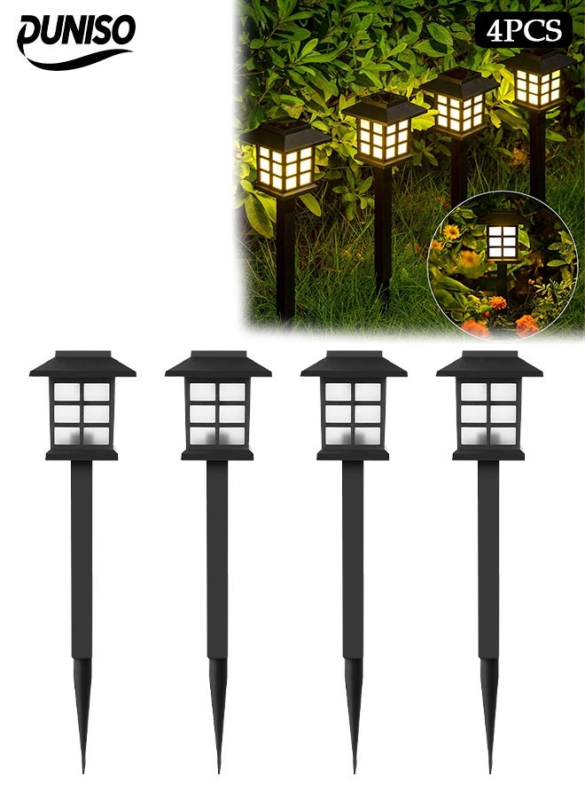 DUNISO Solar Outdoor Lights,4 Pack Solar Path Lights, IP44 Waterproof Walkway Lights Outdoor, Garden Light, Solar-Powered Pathway Waterproof for Garden, Yard, Landscape and Driveway(Warm White) - Image 1