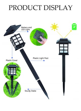 Solar Outdoor Lights,4 Pack Solar Path Lights, IP44 Waterproof Walkway Lights Outdoor, Garden Light, Solar-Powered Pathway Waterproof for Garden, Yard, Landscape and Driveway(Warm White) - view 3