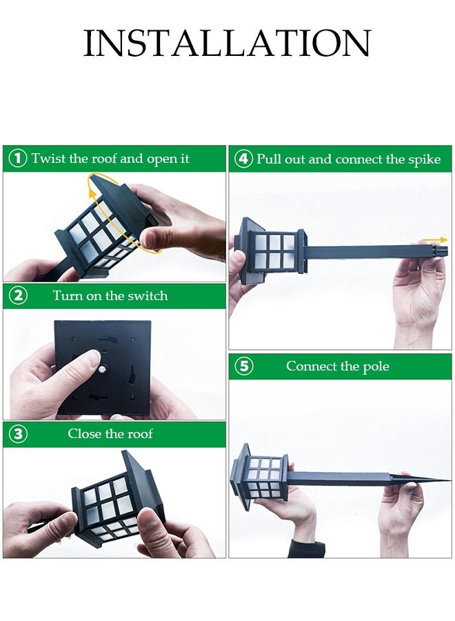 DUNISO Solar Outdoor Lights,4 Pack Solar Path Lights, IP44 Waterproof Walkway Lights Outdoor, Garden Light, Solar-Powered Pathway Waterproof for Garden, Yard, Landscape and Driveway(Warm White) - Image 4