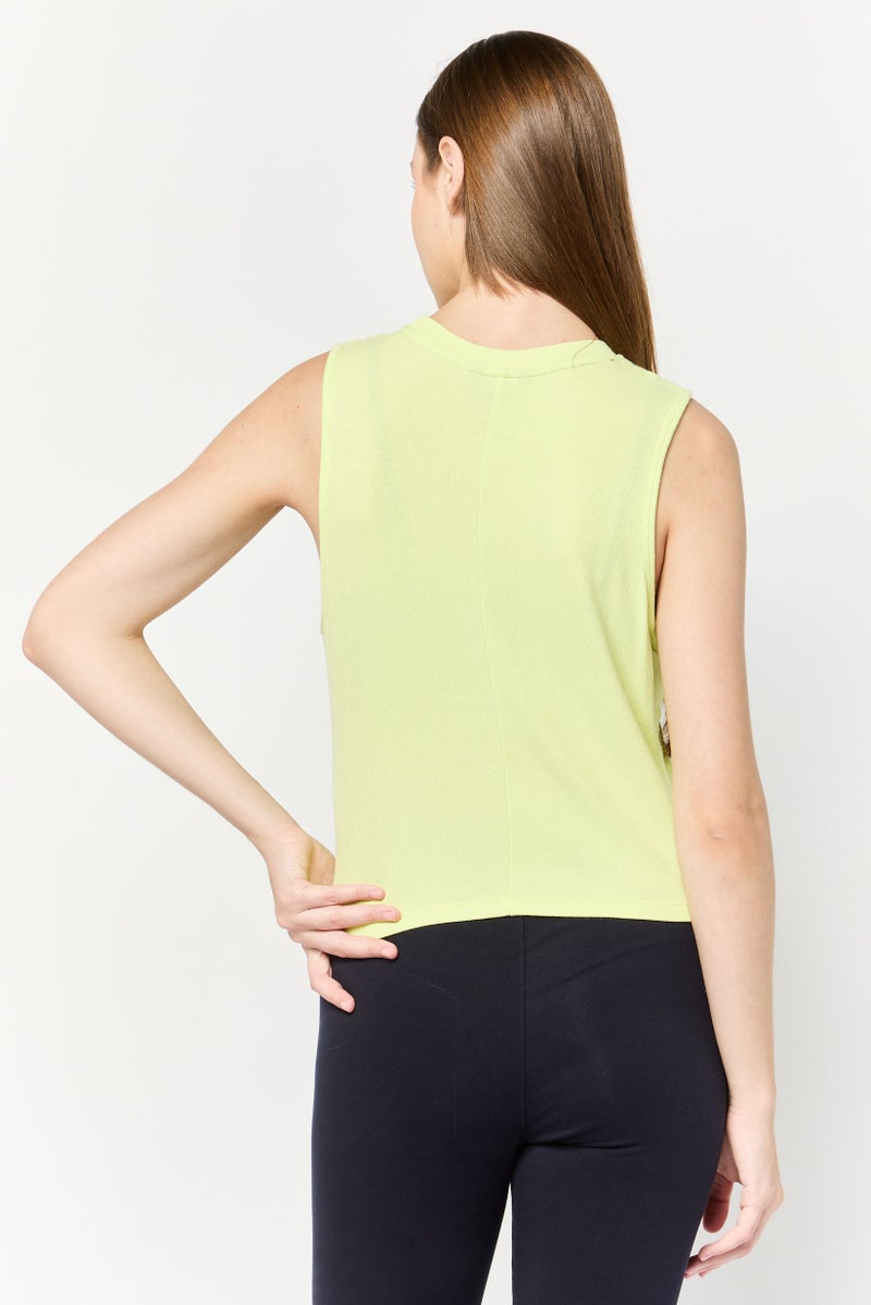 DKNY Sport Women Sportswear Fit Sleeveless Training Tank Top, Lime Green  - Image 4