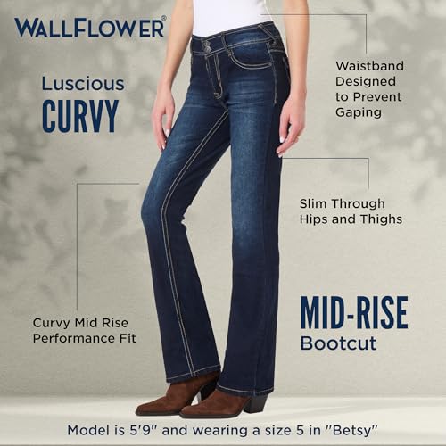 WallFlower Women's InstaStretch Luscious Curvy Bootcut Jeans, Betsy Pure, 7 - Image 4