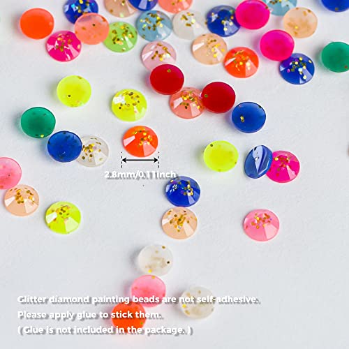 Forever young 4000PCS Glitter Beads for Diamond Painting, Diamond Painting Beads, Diamond Painting Accessories, 20 Colors Round Diamond Painting Drills Flatback Rhinestones for Crafts, Bead Art or Nails Art, 2.8MM - Image 2