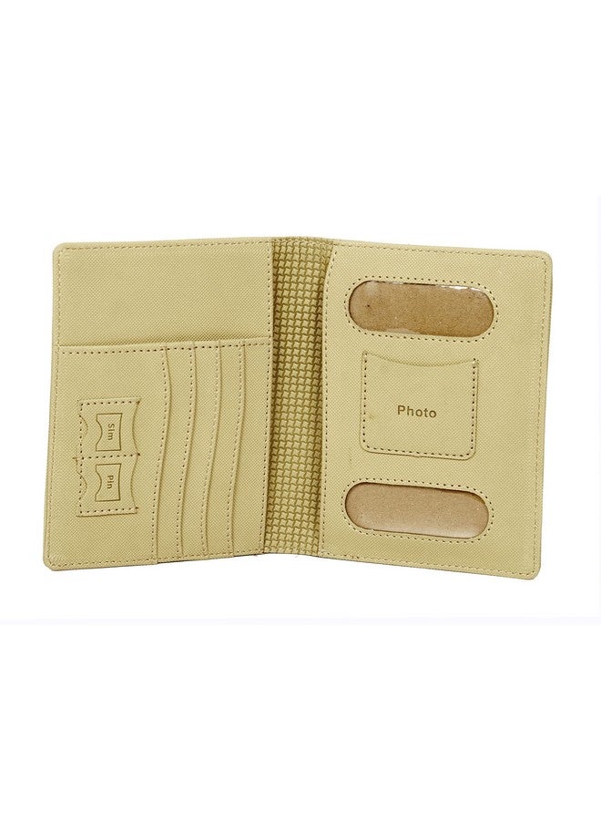 Sukeshcraft RFID Safe Passport Holder Cover Case Travel Document Organizer in Beige - Secure and Stylish Travel Accessory - Image 3